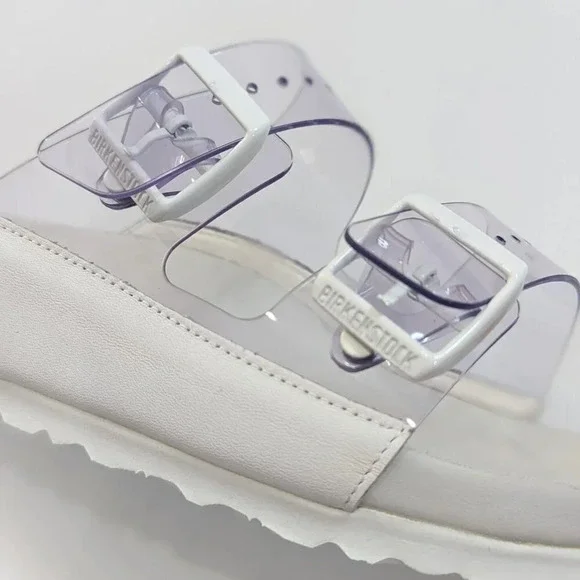 Manolo Blahnik X Birkenstock Women's Arizona PVC Slide Sandals in White Size 35